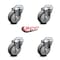 Service Caster 4 Inch Thermoplastic Rubber Wheel Swivel Bolt Hole Caster Set SCC-BH20S414-TPRB-4 - alternate 6